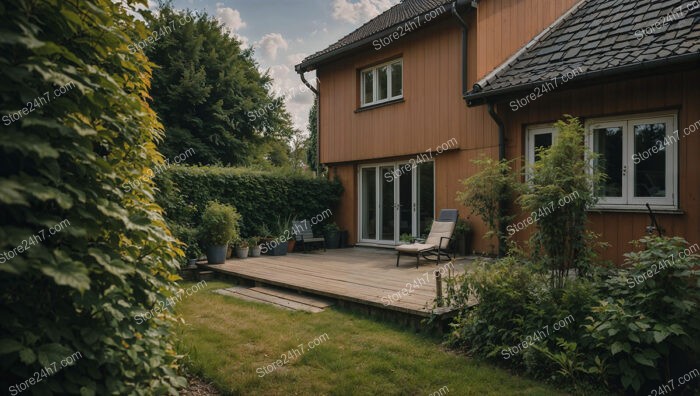 Charming German home with wooden exterior and private garden retreat