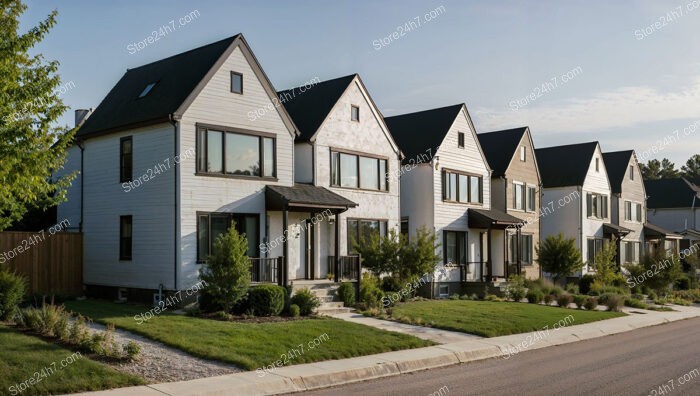 Charming German Reihenhäuser with Traditional Gable Roofs