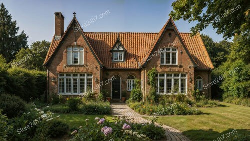 Charming Gothic Brick House with Lush Garden