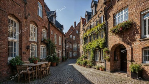 Charming Gothic Street in Germany with Red Brick Facades