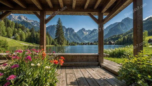 Charming Lakeside Chalet with Mountain and Flower Views