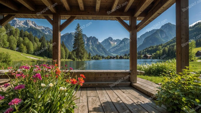 Charming Lakeside Chalet with Mountain and Flower Views