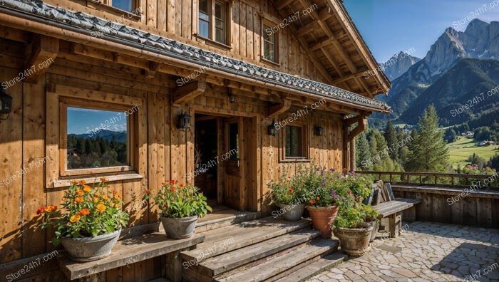 Charming Wooden Chalet with Colorful Garden and Views