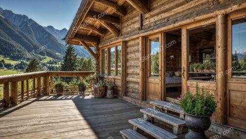 Charming Wooden Chalet with Mountain View Terrace