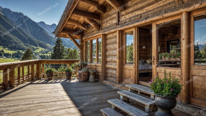 Charming Wooden Chalet with Mountain View Terrace