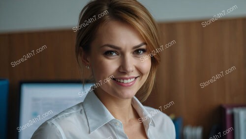 Cheerful Secretary in a Professional Corporate Office