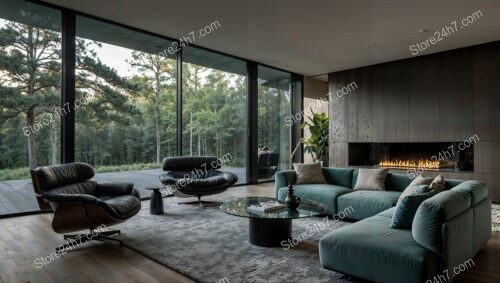 Chic Living Room with Modern Furniture and Scenic Views