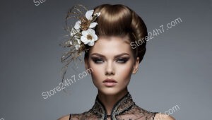 Classic Updo with Modern Twist and Elegant Flair
