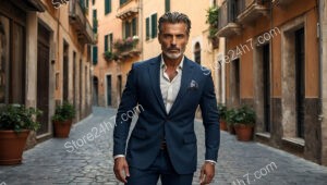 Commanding Presence: A Man in a Tailored Blue Suit