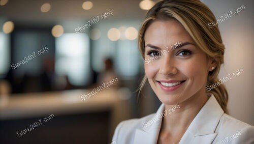 Confident and Friendly Office Manager in a Modern Office