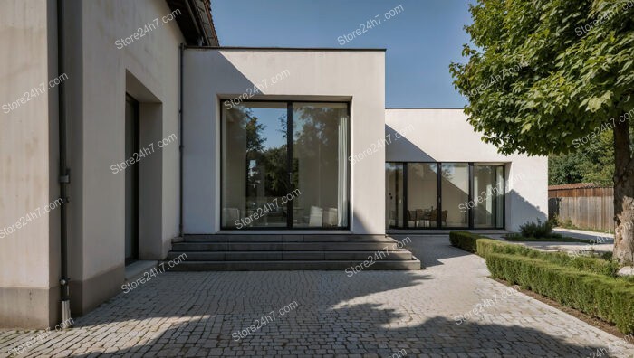 Contemporary Bavarian Home with Large Windows and Courtyard