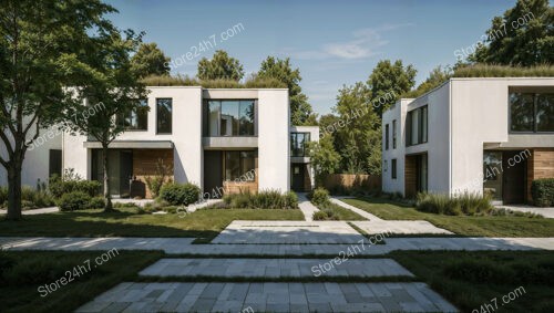 Contemporary German Reihenhäuser with Eco-Friendly Green Roofs