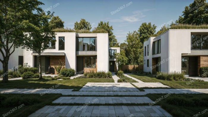 Contemporary German Reihenhäuser with Eco-Friendly Green Roofs