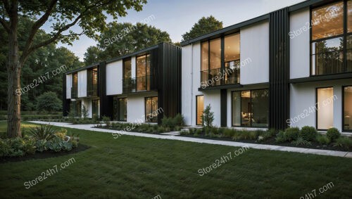 Contemporary German Row Houses with Bold Black and White Exterior