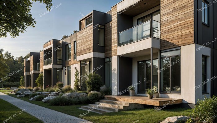 Contemporary Reihenhäuser in Germany with Modern Wood and Glass Design