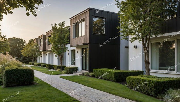 Contemporary Reihenhäuser in Germany with Wood and Black Paneling