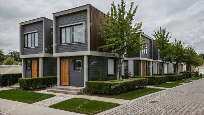 Contemporary Reihenhäuser in Germany with Wood and Slate Facades