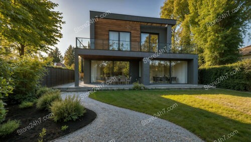 Contemporary Two-Story German Home with Spacious Glass Frontage