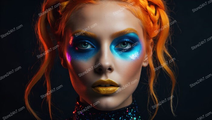 Cosmic Glow with a Fiery Orange Twist