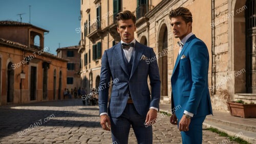 Dapper Duo: Classic and Modern Styles in Blue Suits