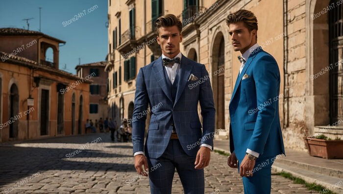 Dapper Duo: Classic and Modern Styles in Blue Suits