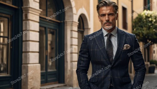 Distinguished Sophistication: A Mature Man in a Tailored Suit