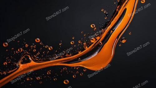 Dynamic Orange Liquid Splash with Droplets