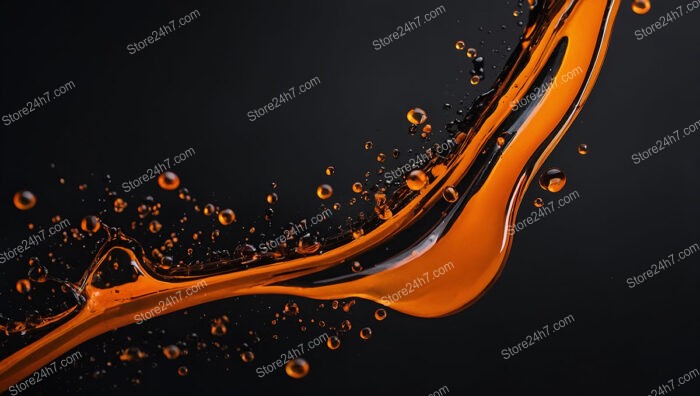 Dynamic Orange Liquid Splash with Droplets