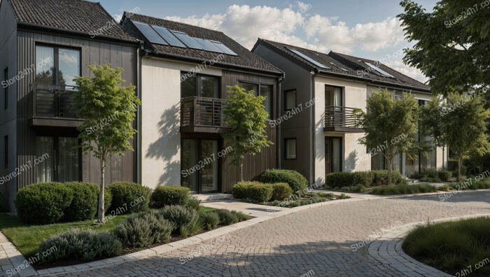 Eco-Friendly Reihenhäuser in Germany with Solar Panels and Green Spaces