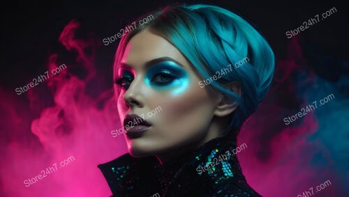 Electric Blue Glamour: Futuristic Makeup for Bold Beauty