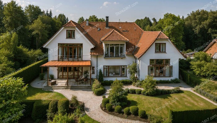 Elegant German Family Home with Spacious Garden and Red Roof