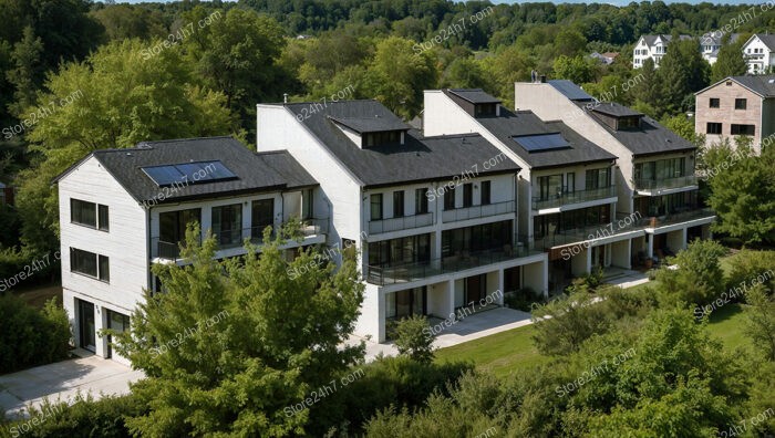 Elegant German Reihenhäuser with Expansive Balconies