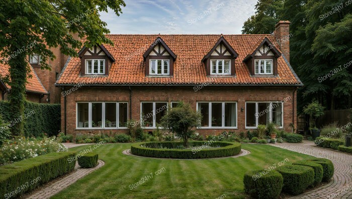 Elegant Gothic House with Lush Front Garden