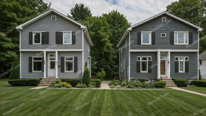 Elegant Symmetrical Semi-Detached German Homes with Classic Appeal