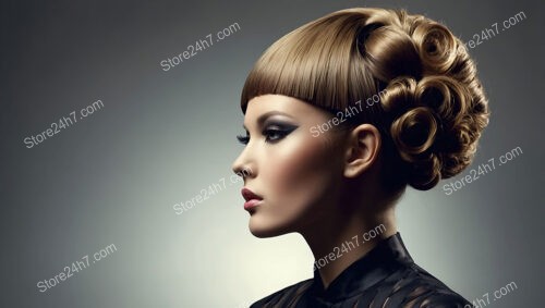 Elegant updo with sleek curls for a sophisticated look