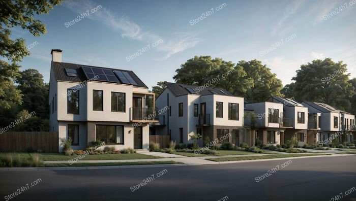 Energy-Efficient Reihenhäuser with Solar Panels in Germany's Green Suburb