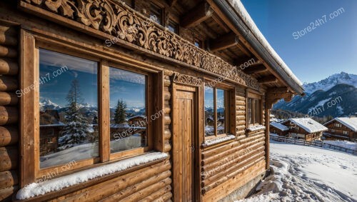 Exquisitely Crafted Chalet with Detailed Wooden Carvings