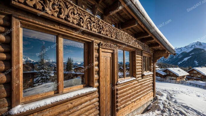 Exquisitely Crafted Chalet with Detailed Wooden Carvings