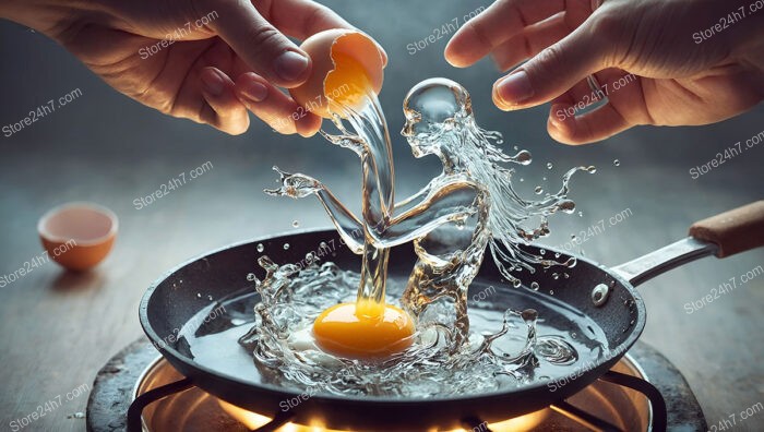 Fascinating Birth of a Surreal Water Figure from Egg