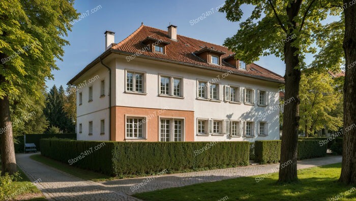 German corner house with manicured garden and spacious interior