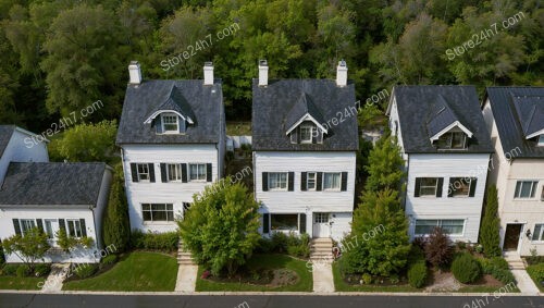 German Row Houses with Classic Architecture and Shingle Roofs