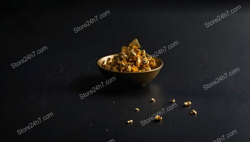 Gold Nuggets Piled in a Bowl on Black Background