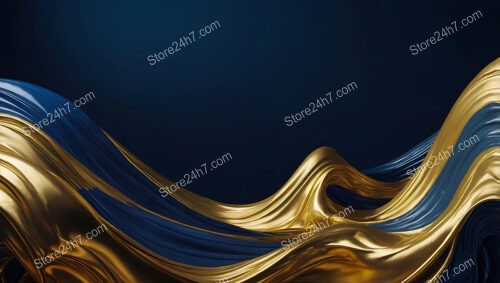 Golden and Blue Waves of Elegance in Motion