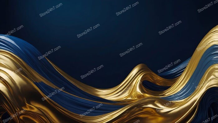 Golden and Blue Waves of Elegance in Motion