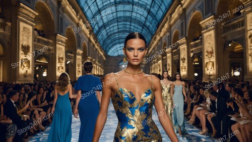 Golden Blue Couture on Grand Runway