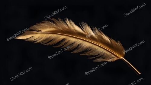 Golden Feather Against Black: Pure Elegance and Luxury