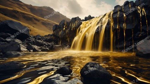 Golden Flow: A Journey Through a Mystical Land