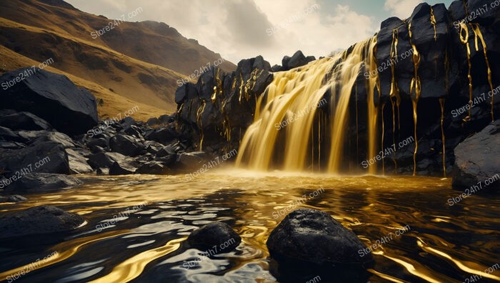 Golden Flow: A Journey Through a Mystical Land