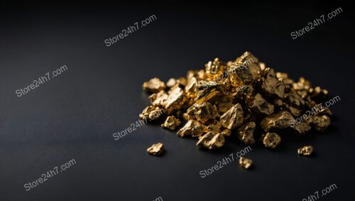 Golden Nuggets on Deep Black Background: Creative Wealth Focus