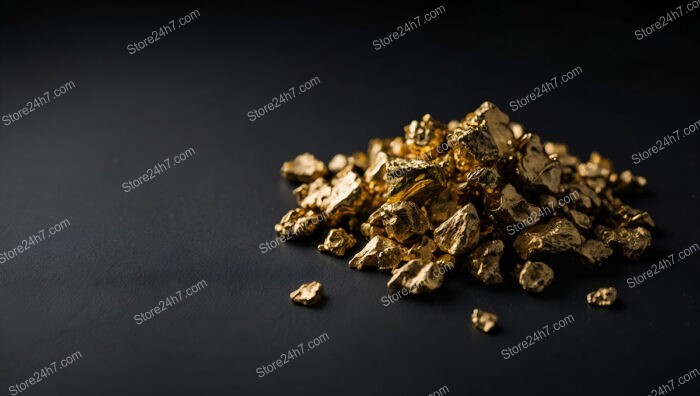 Golden Nuggets on Deep Black Background: Creative Wealth Focus